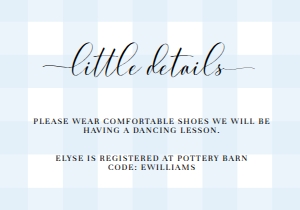 GIN-BLU-2-B196 - GINGHAM BLUE - BABY SHOWER DETAILS CARD - 3.5" X 5": GIN-BLU-1-B197 - GINGHAM BLUE - BABY SHOWER INVITATION SUITE
