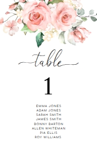 DAR-PNK-9-B046 - DARCY FLORAL PINK - TABLE NUMBERS - 4" x 6": DAR-PNK-9-B046 - DARCY FLORAL PINK - TABLE NUMBERS
