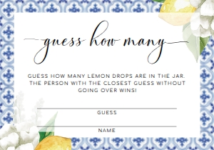 MED-BLU-10-B286 - THE MED - LEMONS - GUESS HOW MANY CARD - 3.5" x 5": MED-BLU-7-B2105 - THE MED - LEMONS - GUESS HOW MANY SIGN