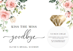 DAR-PNK-6-B330 - DARCY FLORAL - PINK - KISS THE MISS GOODBYE CARD - 3.5" x 5": DAR-PNK-6-B330 - DARCY FLORAL - PINK - KISS THE MISS GOODBYE CARD
