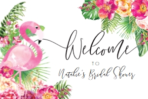 LAF-PNK-3-B354 - LAGUNA FLAMINGO - PINK - WELCOME SIGN - 24" x 36": LAF-PNK-3-B354 - LAGUNA FLAMINGO - PINK - WELCOME SIGN