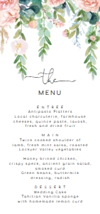 AFB-WHT-12-B496 - AFTERNOON BLOOMS - WHITE - MENU - DL: AFB-WHT-12-B496 - AFTERNOON BLOOMS - WHITE - MENU