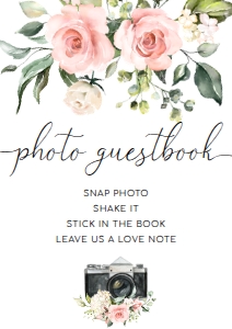 DAR-PNK-7-B522 - DARCY FLORAL - PINK - PHOTO GUEST BOOK SIGN - A3: DAR-PNK-7-B522 - DARCY FLORAL - PINK - PHOTO GUEST BOOK SIGN