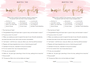 WAT-PNK-10-B586 - WATERCOLOUR PINK - GOLD FOIL - MOVIE LOVE QUOTES GAME - LETTER: WAT-PNK-10-B593 - WATERCOLOUR PINK - GOLD FOIL - BRIDAL SHOWER GAMES BUNDLE