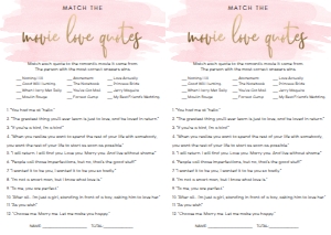 WAT-PNK-10-B586 - WATERCOLOUR PINK - GOLD FOIL - MOVIE LOVE QUOTES GAME - A4: WAT-PNK-10-B593 - WATERCOLOUR PINK - GOLD FOIL - BRIDAL SHOWER GAMES BUNDLE