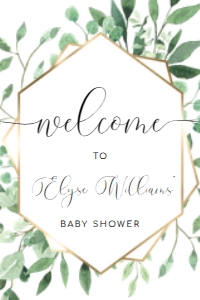 EVE-GRE-3-B624 - EVERLY - GREEN - WELCOME SIGN - 24" x 36": EVE-GRE-3-B624 - EVERLY - GREEN - WELCOME SIGN