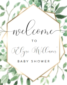 EVE-GRE-3-B624 - EVERLY - GREEN - WELCOME SIGN - 11" x 14": EVE-GRE-3-B624 - EVERLY - GREEN - WELCOME SIGN