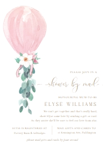 DAF-PNK-1-B670 - DARLINGTON FLORAL - PINK - BABY SHOWER BY MAIL INVITATION - A6: DAF-PNK-1-B670 - DARLINGTON FLORAL - PINK - BABY SHOWER BY MAIL INVITATION