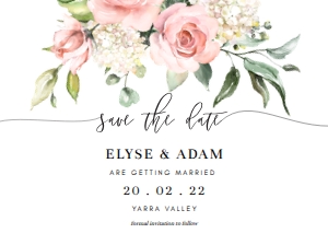 DAR-PNK-1-B103 - DARCY FLORAL - PINK - SAVE THE DATE - A6: DAR-PNK-1-B103 - DARCY FLORAL - PINK - SAVE THE DATE