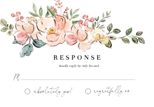 CAM-MTL-2-B717 - CAMBRIDGE FLORAL - MULTI - RSVP CARD - 3.5"  x 5": CAM-MLT-1-B718 - CAMBRIDGE FLORAL - MULTI - WEDDING INVITATION SUITE