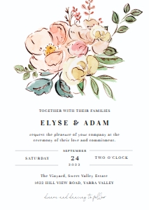 CAM-MLT-1-B715 - CAMBRIDGE FLORAL - MULTI - WEDDING INVITATION - A6: CAM-MLT-1-B718 - CAMBRIDGE FLORAL - MULTI - WEDDING INVITATION SUITE