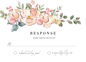 CAM-MTL-2-B717 - CAMBRIDGE FLORAL - MULTI - RSVP CARD - 5.5" x 4": CAM-MLT-1-B718 - CAMBRIDGE FLORAL - MULTI - WEDDING INVITATION SUITE