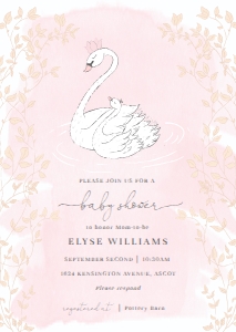 ODT-PNK-1-B778 - ODETTE - PINK - BABY SHOWER INVITATION - A6: ODT-PNK-1-B778 - ODETTE - PINK - BABY SHOWER INVITATION