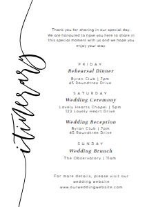 LUC-WHT-2-B785 - LUCAS SCRIPT - WHITE - ITINERARY CARD - A6: LUC-WHT-2-B787 - LUCAS SCRIPT - WHITE - ITINERARY, WELCOME CARD AND TAG BUNDLE