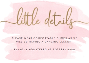 WAT-PNK-2-B291 - WATERCOLOUR PINK - GOLD FOIL - LITTLE DETAILS CARD - A7: WAT-PNK-1-B2853 - WATERCOLOUR - PINK GOLD - BABY BRUNCH INVITATION SUITE