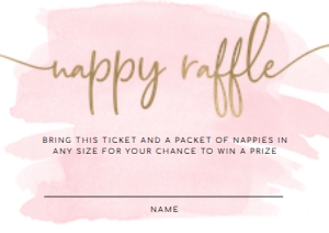 WAT-PNK-10-B288 - WATERCOLOUR PINK - GOLD FOIL - NAPPY RAFFLE TICKET - A7: WAT-PNK-1-B2853 - WATERCOLOUR - PINK GOLD - BABY BRUNCH INVITATION SUITE