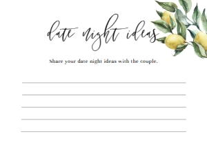 TUL-YEL-10-B838 - TUSCAN LEMONS - YELLOW - DATE NIGHT IDEAS CARD - 3.5" x 5": TUL-YEL-10-B1242 - TUSCAN LEMONS - YELLOW - BRIDAL SHOWER GAMES BUNDLE