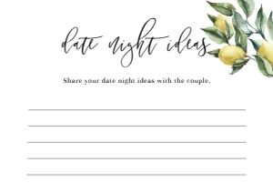 TUL-YEL-10-B838 - TUSCAN LEMONS - YELLOW - DATE NIGHT IDEAS CARD - A7: TUL-YEL-10-B1242 - TUSCAN LEMONS - YELLOW - BRIDAL SHOWER GAMES BUNDLE