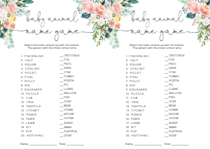 AFB-WHT-10-B872 - AFTERNOON BLOOMS - WHITE - BABY ANIMAL NAME GAME - LETTER: AFB-WHT-10-B877 - AFTERNOON BLOOMS - WHITE - BABY SHOWER GAMES BUNDLE