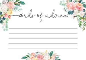 AFB-WHT-10-B878 - AFTERNOON BLOOMS - WHITE - WORDS OF ADVICE CARD - 3.5" x 5": AFB-WHT-10-B877 - AFTERNOON BLOOMS - WHITE - BABY SHOWER GAMES BUNDLE