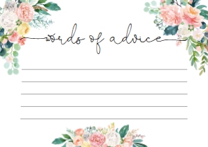 AFB-WHT-10-B878 - AFTERNOON BLOOMS - WHITE - WORDS OF ADVICE CARD - A7: AFB-WHT-10-B877 - AFTERNOON BLOOMS - WHITE - BABY SHOWER GAMES BUNDLE