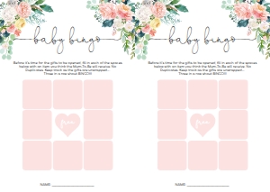 AFB-WHT-10-B876 - AFTERNOON BLOOMS - WHITE - BABY BINGO GAME - A4: AFB-WHT-10-B877 - AFTERNOON BLOOMS - WHITE - BABY SHOWER GAMES BUNDLE