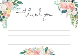 AFB-WHT-6-B880 - AFTERNOON BLOOMS - WHITE - THANK YOU CARD - 3.5" x 5": AFB-WHT-10-B877 - AFTERNOON BLOOMS - WHITE - BABY SHOWER GAMES BUNDLE
