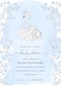 ODT-BLU-1-B778 - ODETTE - BLUE - BABY SHOWER INVITATION - A6: ODT-BLU-1-B778 - ODETTE - BLUE - BABY SHOWER INVITATION