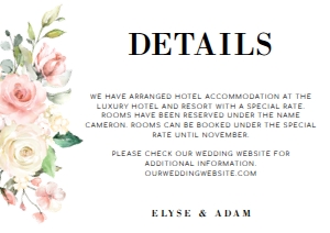 DAR-PNK-2-B169 - DARCY FLORAL - PINK - WEDDING DETAILS CARD - A7: DAR-PNK-1-B171 - DARCY FLORAL - PINK - WEDDING INVITATION SUITE