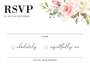 DAR-PNK-2-B172 - DARCY FLORAL - PINK - RSVP CARD - 5.5" x 4": DAR-PNK-1-B171 - DARCY FLORAL - PINK - WEDDING INVITATION SUITE
