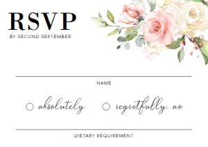 DAR-PNK-2-B172 - DARCY FLORAL - PINK - RSVP CARD - A7: DAR-PNK-1-B171 - DARCY FLORAL - PINK - WEDDING INVITATION SUITE