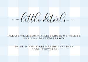 GIN-BLU-2-B196 - GINGHAM BLUE - BABY SHOWER DETAILS CARD - A7: GIN-BLU-1-B197 - GINGHAM BLUE - BABY SHOWER INVITATION SUITE