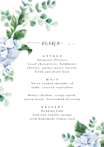 FER-BLU-12-B1001 - FERRAS BLOSSOM - BLUE - MENU - A6: FER-BLU-12-B1001 - FERRAS BLOSSOM - BLUE - MENU