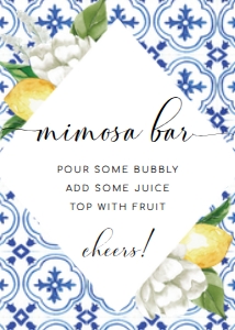 MED-BLU-7-B1004 - THE MED - LEMONS - MIMOSA BAR SIGN - 5" x 7": MED-BLU-7-B1004 - THE MED - LEMONS - MIMOSA BAR SIGN