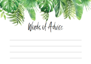 NAN-GRE-2-B1043 - NANTUCKET PALM - GREEN - WORDS OF ADVICE CARDS - A7: NAN-GRE-10-B1045 - NANTUCKET PALM - GREEN - BRIDAL SHOWER GAMES BUNDLE