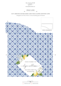 MED-BLU-14-B1072 - THE MED - LEMONS - BOARDING PASS HOLDER - A3: MED-BLU-1-B1071 - THE MED - LEMONS - BOARDING PASS INVITATION
