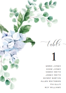 FER-BLU-9-B1085 - FERRAS BLOSSOM - BLUE - TABLE NUMBERS - A6: FER-BLU-9-B1085 - FERRAS BLOSSOM - BLUE - TABLE NUMBERS
