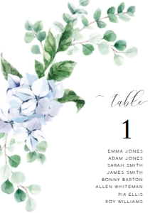 FER-BLU-9-B1085 - FERRAS BLOSSOM - BLUE - TABLE NUMBERS - 5.5" x 4": FER-BLU-9-B1085 - FERRAS BLOSSOM - BLUE - TABLE NUMBERS