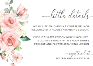 DAR-PNK-2-B101 - DARCY FLORAL - PINK - DETAILS CARD - A7: DAR-PNK-1-B139 - DARCY FLORAL PINK - BABY SHOWER INVITATION SUITE