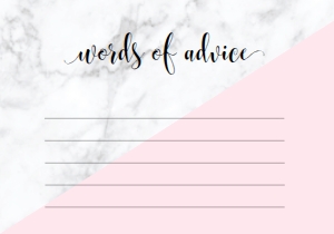 MAB-PNK-10-B1132 - MARBLE - PINK - WORDS OF ADVICE CARD - 3.5" x 5": MAB-PNK-10-B1141 - MARBLE - PINK - BRIDAL SHOWER GAMES BUNDLE