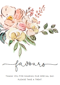 CAM-MLT-7-B1147 - CAMBRIDGE FLORAL - MULTI - FAVOURS SIGN - A4: CAM-MLT-7-B1147 - CAMBRIDGE FLORAL - MULTI - FAVOURS SIGN