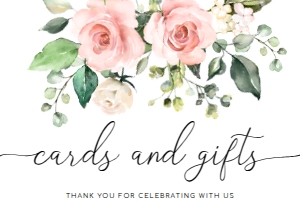 DAR-PNK-7-B1175 - DARCY FLORAL - PINK - CARDS AND GIFTS SIGN - LANDSCAPE -  A4: DAR-PNK-7-B1175 - DARCY FLORAL - PINK - CARDS AND GIFTS SIGN