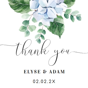 FER-BLU-6-B1203 - FERRAS BLOSSOM - BLUE - THANK YOU FAVOUR TAG - 2" SQUARE: FER-BLU-10-B2691 - FERRAS BLOSSOM - BLUE - BABY SHOWER GAME BUNDLE