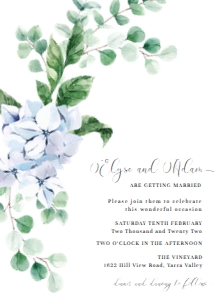 FER-BLU-1-B1219 - FERRAS BLOSSOM - BLUE - WEDDING INVITATION - 5" x 7": FER-BLU-1-B1222 - FERRAS BLOSSOM - BLUE - WEDDING INVITATION SUITE