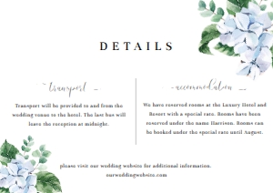 FER-BLU-2-B1220 - FERRAS BLOSSOM - BLUE - DETAILS CARD - A7: FER-BLU-1-B1222 - FERRAS BLOSSOM - BLUE - WEDDING INVITATION SUITE