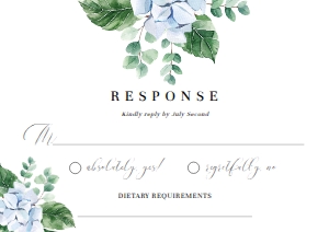 FER-BLU-2-B1221 - FERRAS BLOSSOM - BLUE - RSVP CARD - A7: FER-BLU-1-B1222 - FERRAS BLOSSOM - BLUE - WEDDING INVITATION SUITE