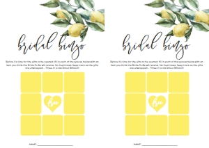 TUL-YEL-10-B1238 - TUSCAN LEMONS - YELLOW - BRIDAL BINGO GAME - A4: TUL-YEL-10-B1242 - TUSCAN LEMONS - YELLOW - BRIDAL SHOWER GAMES BUNDLE