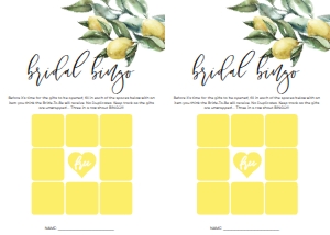 TUL-YEL-10-B1238 - TUSCAN LEMONS - YELLOW - BRIDAL BINGO GAME - LETTER: TUL-YEL-10-B1242 - TUSCAN LEMONS - YELLOW - BRIDAL SHOWER GAMES BUNDLE