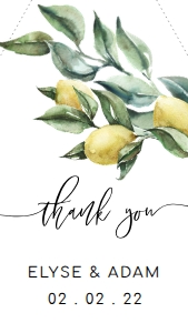 TUL-YEL-6-B839 - TUSCAN LEMONS - YELLOW - THANK YOU FAVOUR TAG - 8cm x 4.5cm: TUL-YEL-10-B1242 - TUSCAN LEMONS - YELLOW - BRIDAL SHOWER GAMES BUNDLE