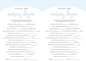 STR-BLU-10-B1245 - STRIPE - BLUE - NURSERY RHYME GAME - LETTER: STR-BLU-10-B1256 - STRIPE - BLUE - BABY SHOWER GAME BUNDLE